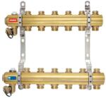 FERRO Distribuitor/colector 1" din alama 10 circuite 3/4" cu ventile inchidere, Ferro RO10S (RO10S)