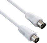 Neutralle Cablu antenă coaxial (9, 5 mm) tată - coaxial (9, 5 mm) mamă, 2 m, 75 Ohm, alb