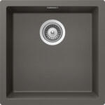 SCHOCK Schock Kaia N-100 Cristadur Silverstone konyhai mosogatótálca, gránit kompozit, sötétszürke, 456 x 456 mm, munkalapra/munkalap alá/szintbe építés (KAIN100SILV)