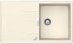 SCHOCK Schock Tia D-100 konyhai mosogatótálca Cristadur Magnolia 860 x 500 mm lefolyó távműködtetővel, gránit kompozit, megfordítható, hagyományos beépítés, krémfehér (TIAD100MAGNSA)