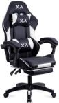  Scaun gaming din stofa cu suport pentru picioare OFF 295 negru