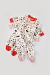 BabyCosy Set 2 salopetele cu maneca lunga si panataloni cu botosei si fermoar - 100%bumbac organic - Portocaliu si Pudra, Baby Cosy (Mari (BC-CSY5813-3)