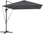 Outsunny Kerti Napernyő 2, 5x2, 5 m Karos, 360°-ban Forgatható Tekerőkarral és Kereszt Alakú Talppal, Sötétszürke