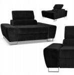  Bosso Társalgószék, Családi Bútorok, Fekete Velúr, Állítható Fejtámla