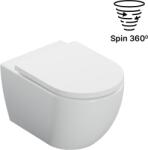 Excellent Stellar vas wc cu capac soft-close agăţat fără margine cu spălare turbionară alb lucios CEEX. 6623.535. WH (CEEX6623535WH)