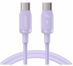 JOYROOM adatkábel, type-c - type-c, 100w, pd gyorstöltő, 120cm, törésgátló, lila (S-CC100A14_P)