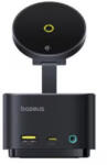 Baseus MagPro Series II 7 az 1-ben dokkoló állomás, USB-C típusú PC-csatlakozás, USB 3.2 x 1, 15 W vezeték nélküli töltés, MicroSD/SD kártyaolvasó, fekete