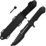 Depox vadászkés, Survival Spirit, rozsdamentes acél, amnar, 30, 5 cm, fekete, tok mellékelve (H40)