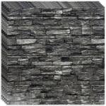 HOZRO 20 db-os HOZRO öntapadós 3D tapéta szett, téglautánzat modell, 10, 78 négyzetméter területet fed le, modern dizájn, nagyon könnyen felszerelhető, Szürke kő (TAPET23-20BUC)