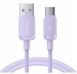 JOYROOM adatkábel, usb - type-c, 3a, pd gyorstöltő, 120cm, törésgátló, lila (S-AC027A14_PURPLE)