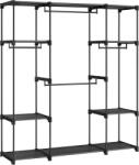 Brius Dulap portabil haine 4 bare suspendare rafturi metalic, 151x43x166 cm, organizare garderoba, negru (EZ-RYG036B02) Garderoba