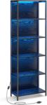 Brius Biblioteca cu 6 rafturi si iluminare LED reglabila 25 culori, cadru metalic, 30x60x179 cm, negru (EZ-LLS120B57) Raft