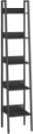 Brius Biblioteca tip scara cu 5 rafturi, design industrial, cadru metalic si rafturi din PAL, 34x30x170 cm, negru (EZ-LLS109B56) Raft