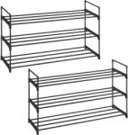 Brius Set 2 suporturi pentru pantofi cu 3 niveluri, structura metalica, 30x92x54 cm, negru (EZ-LSA06BK) Pantofar