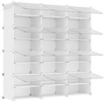 Brius Organizator pantofi modular 12 compartimente usi plastic, 124x32x125 cm, configurabil, alb (EZ-LPC040W01)