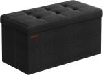 Brius Taburet pliabil sezut moale depozitare 89 litri, 76x38x38 cm, maxim 300 kg, negru (EZ-LSF047B01)