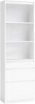 Brius Biblioteca kailyn 3 sertare polite reglabile pal, 57x30x180 cm, design modern, alb (EZ-LBC188W01) Raft