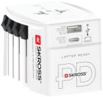 SKROSS MUV USB világ utazóadapter USB-C + USB-A (30W PD, gyorstöltés, fehér) (MUVUSB-30PD)