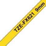 Brother TZE-FX621, Banda Etichete Laminata Flexi Id, Negru Pe Galben, 9mm (TZEFX621_OEM)
