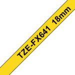 Brother TZE-FX641, Banda Etichete Laminata Flexibila Id, Negru Pe Galben, 18MM (TZEFX641_OEM)