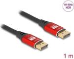 Delock DisplayPort kábel 8K 60 Hz 1 m piros fém (80604) (80604) (80604)
