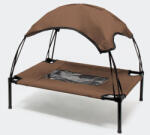 Fudajo Kültéri kutyaágy nyugágy napernyővel összecsukható 122x91 cm barna 61150