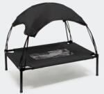 Fudajo Kültéri kutyaágy nyugágy napernyővel 122x91 cm fekete 61149