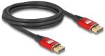 Delock DisplayPort kábel 8K 60 Hz 2 m piros fém (80605) (80605) (80605)