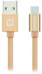 SWISSTEN 71521204 USB-A apa - USB-C apa Adat- és töltőkábel 1.2m - Arany (71521204) (71521204)