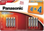 Panasonic Pro Power LR03PPG/8BW Alkaline 1, 5V AAA tartós mikro elem (Panasonic-LR03PPG-4-4)