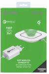 Celly Incarcator wireless Celly, Adaptor retea Qualcomm 3.0, Pad Wireless, Cablu Type C, Alb