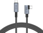 ACEFAST Tech-Protect UltraBoost Max L USB-C 4.0 - USB-C 4.0 (90°) PD 240W kábel, 1.5 m - Szürke