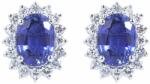 White & Black Ovális tanzanit fülbevaló gyémántokkal - 0, 9 karát (AU14417)