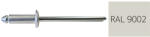  Nyitott félgömbfejű húzószegecs 3, 9x12mm festett RAL9002 alumínium-acél - bakonykotoelem - 4 Ft