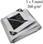 GWD Prelata impermeabila 3x5 m, polietilena 260g/mp, protectie UV+ si inghet, universala (10.260.35)