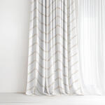 Goldea pamut függöny - bézs cikkcakk fehéren 240x150 cm