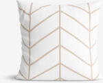 Goldea față de pernă 100% bumbac - zig-zag bej pe alb 70 x 90 cm