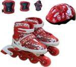 JHT Set role cu roti luminoase JHT, marimea M (34-37) cu casca, protectii si geanta transport, Rosu (Set-role-Rosu-M) Role