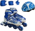 JHT Set role cu roti luminoase JHT, marimea L (39-42) cu casca, protectii si geanta transport, Albastru (Set-role-Albastru-L) Role