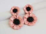 Atellier Wearable Art Cercei Floralia - roz perlat și negru