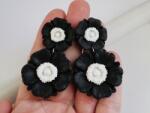 Atellier Wearable Art Cercei Floralia - negru și alb