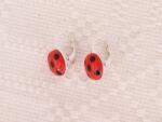 Atellier Wearable Art Cercei Ladybug - Argint placat cu rodiu