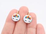 Atellier Wearable Art Cercei Happy Unicorn Rainbow - Argint placat cu aur