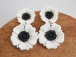 Atellier Wearable Art Cercei Floralia - alb și negru