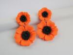 Atellier Wearable Art Cercei Floralia - portocaliu și negru