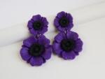 Atellier Wearable Art Cercei Floralia - violet și negru
