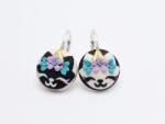 Atellier Wearable Art Cercei Happy Kittycorn pe suport din argint - Argint placat cu rodiu