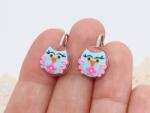 Atellier Wearable Art Cercei Playful Owls pe suport din argint - Argint