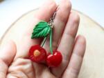 Atellier Wearable Art Cercei Mon Cherry cireșe cu tortițe din argint - Model 2