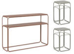 Bizzotto Set consola, 2 masute cafea otel maro verde salvie Clarity 30x30x50h; 30x30x50h; 105x32x77h (0747432)
